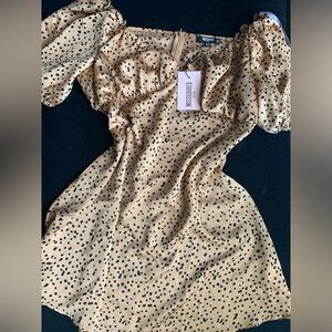 Missguided Polka Dot Satin Dress